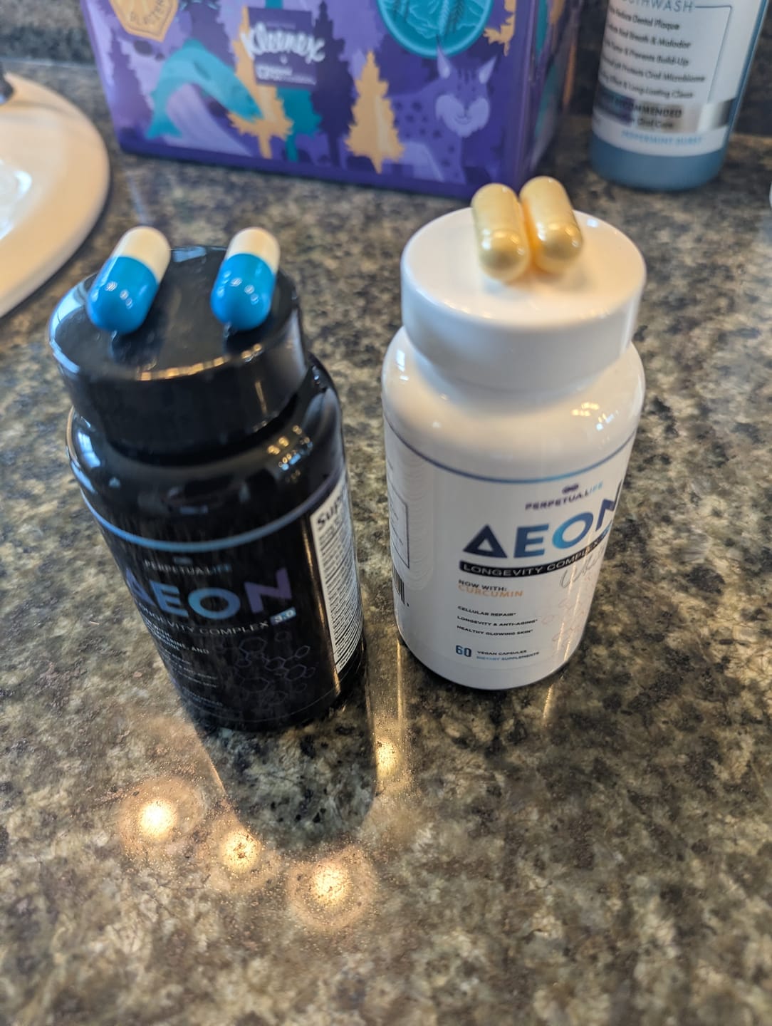 Customer photo review of NAD+ Liposomal Anti Aging Supplement Complex AEON Black & White Bundle
