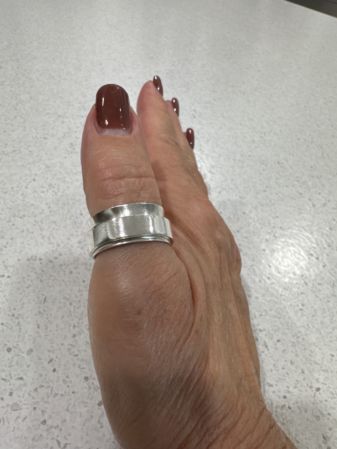 Customer photo review of Sterling Silver Spinner Ring | Fidget & Anxiety Ring for Men and Women