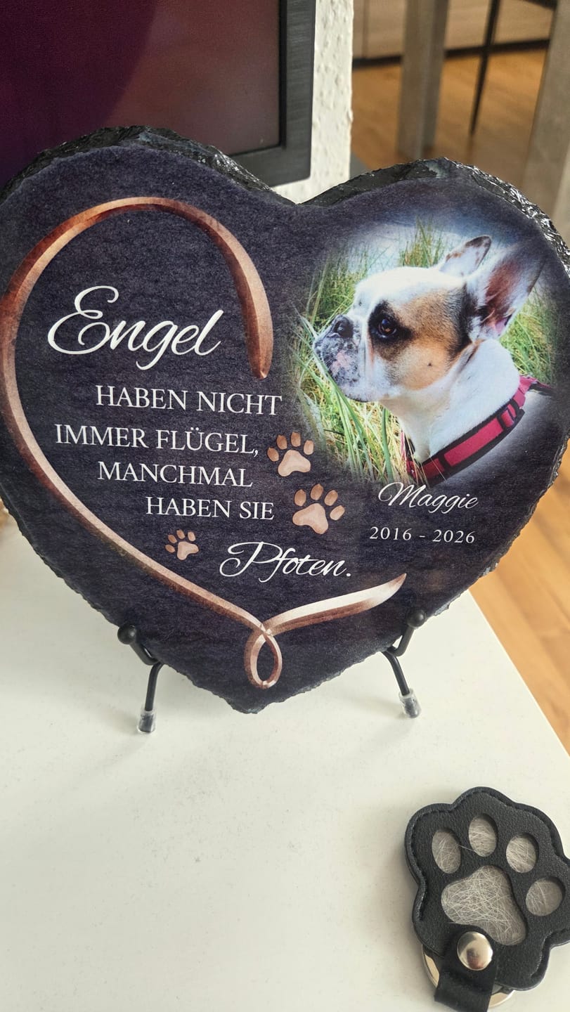 Customer photo review of Personalisiertes Schieferherz - Engel haben Pfoten