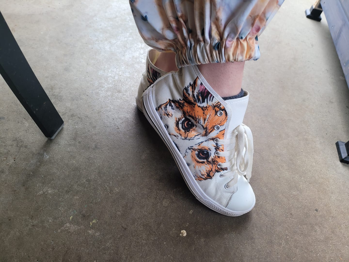Customer photo review of Hipster Pembroke Welsh Corgi Print White High Top Sneakers