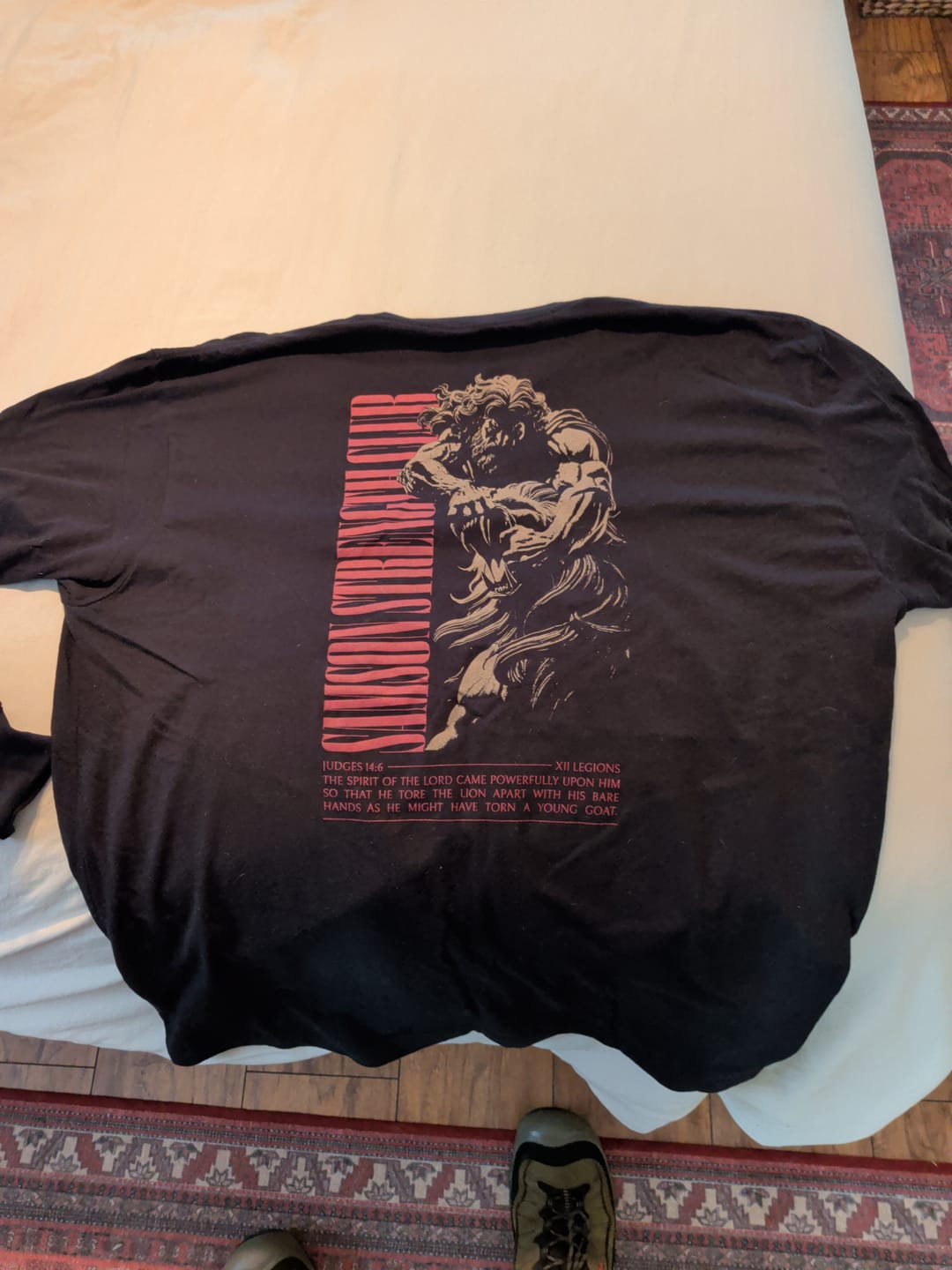 Customer photo review of SAMSON STRENGTH CLUB T-shirt
