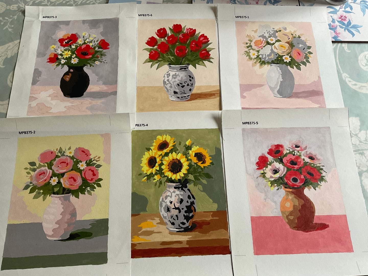 Customer photo review of 6 Mini Paintings - Flowers in Vases Set