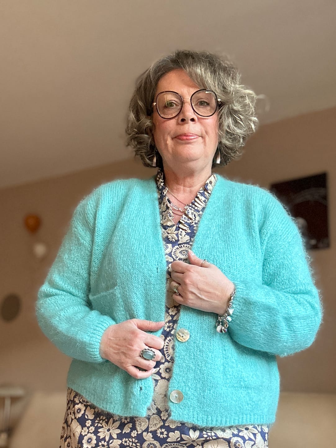 Customer photo review of Gilet Eve Turquoise