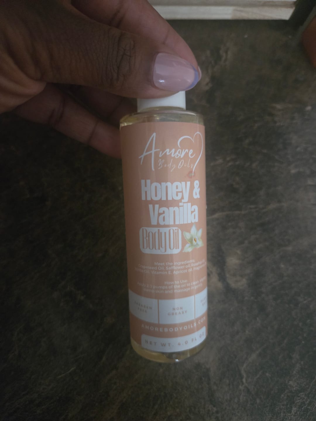 Customer photo review of Honey & Vanilla - Body Oil