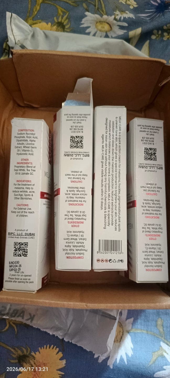 Customer photo review of Mela Care Advanced Brightening Cream Double Pack Bundle