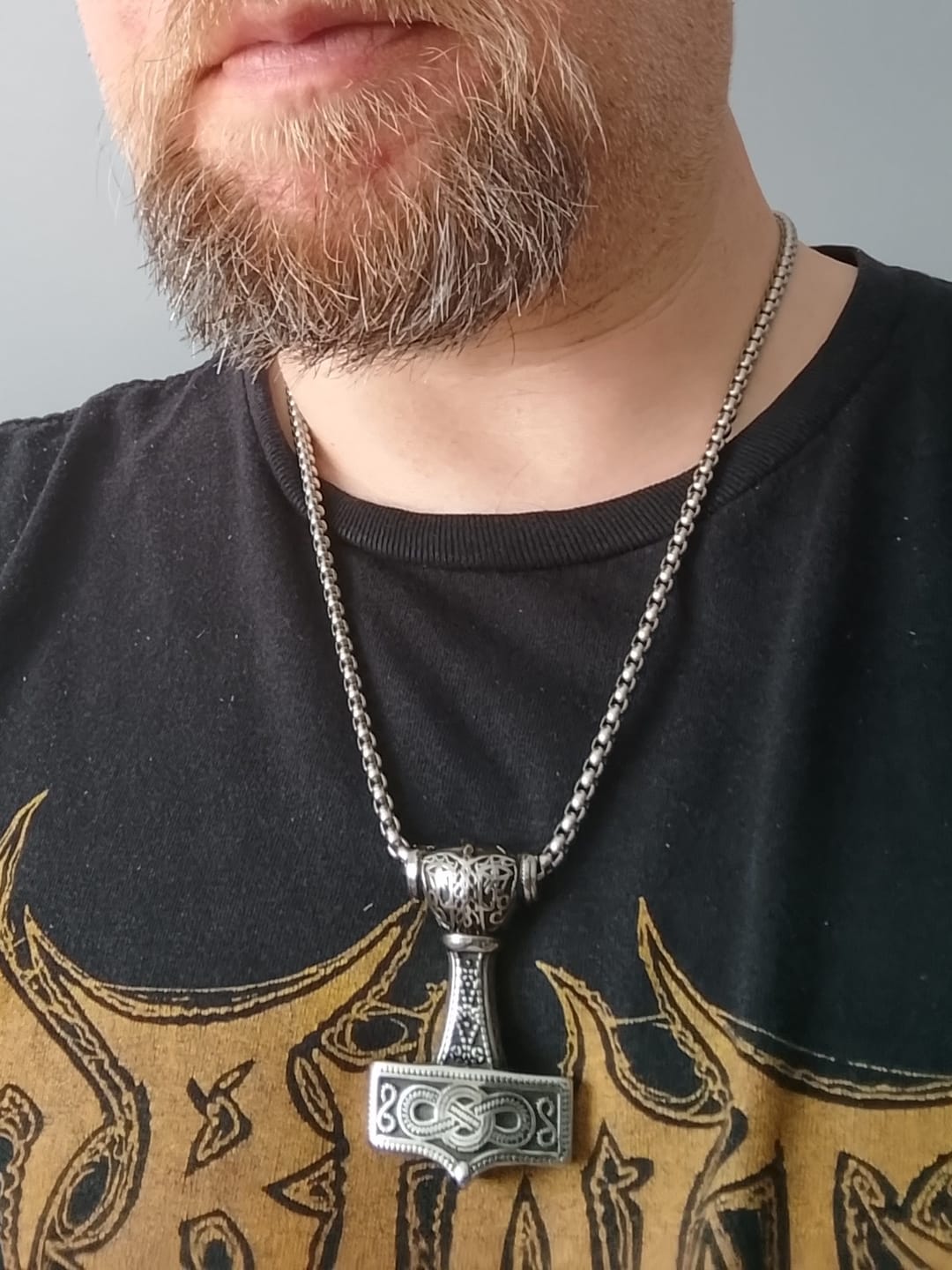 Customer photo review of Mjölnir of Asgard Necklace