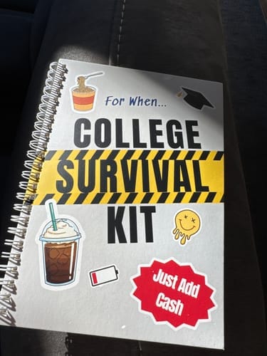 Customer photo review of The 'For When...' College Survival Kit - Gift Card Book