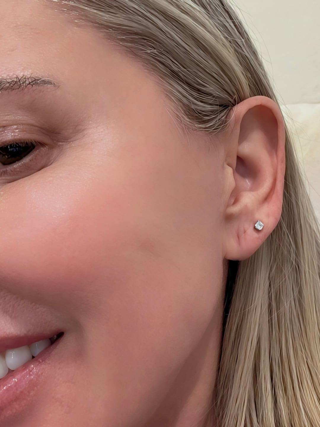 Customer photo review of World's First Lab Grown Diamond Sleep Stud Earrings