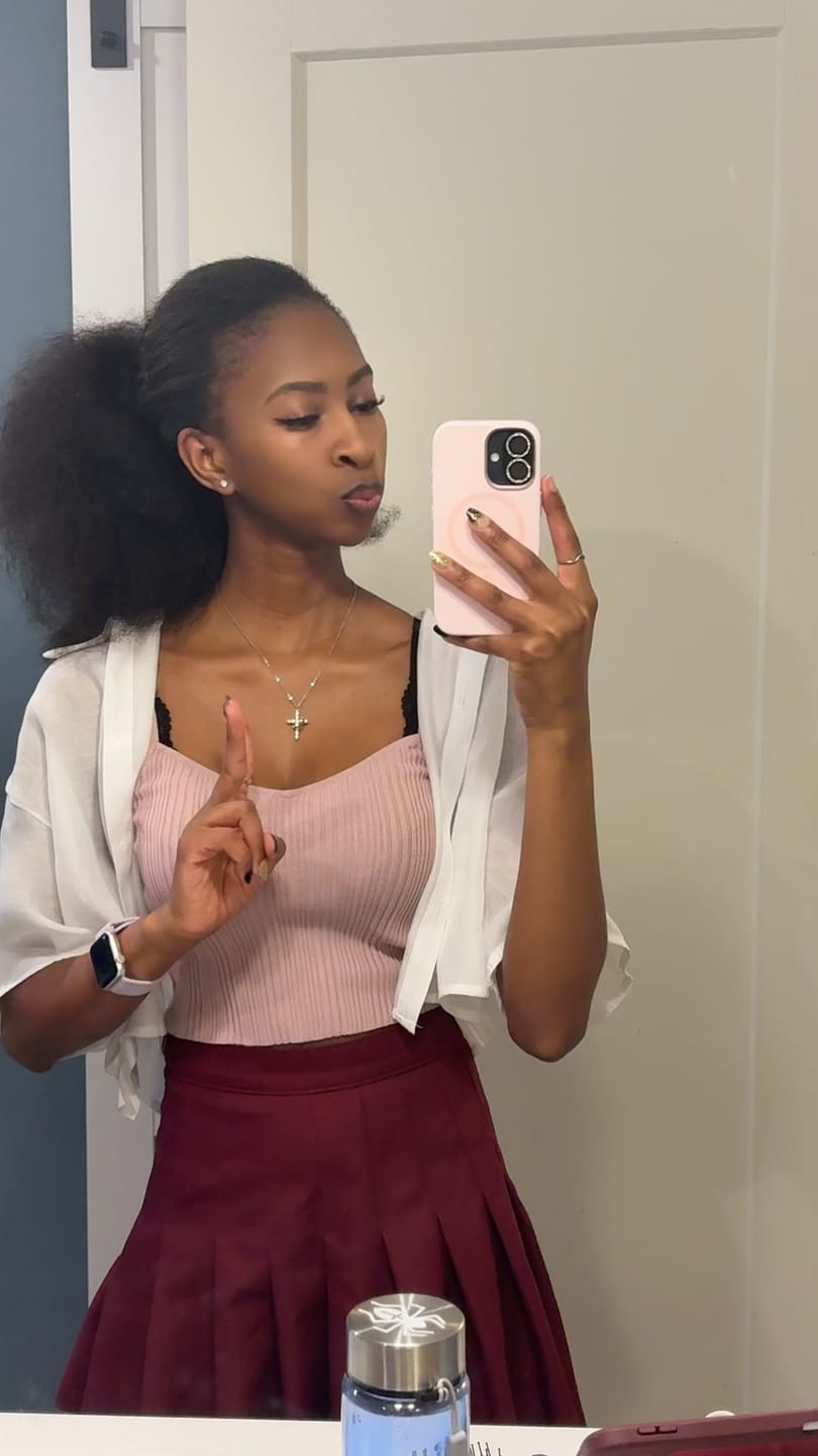 Customer photo review of Multi-Textured KinKy Curly Micro Loop Hair Extension