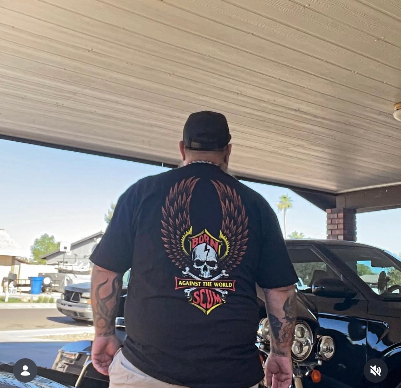 Customer photo review of AGAINST THE WORLD T-SHIRT