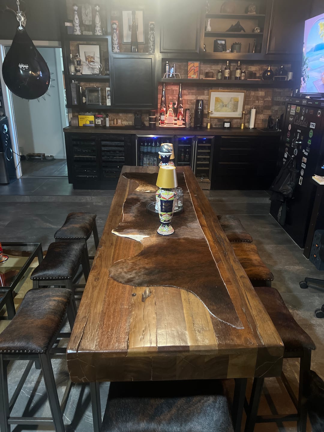 Customer photo review of SUPER SALE Brindle Natural Cowhide Rug - X-Large 7'6"H x 7'1"W