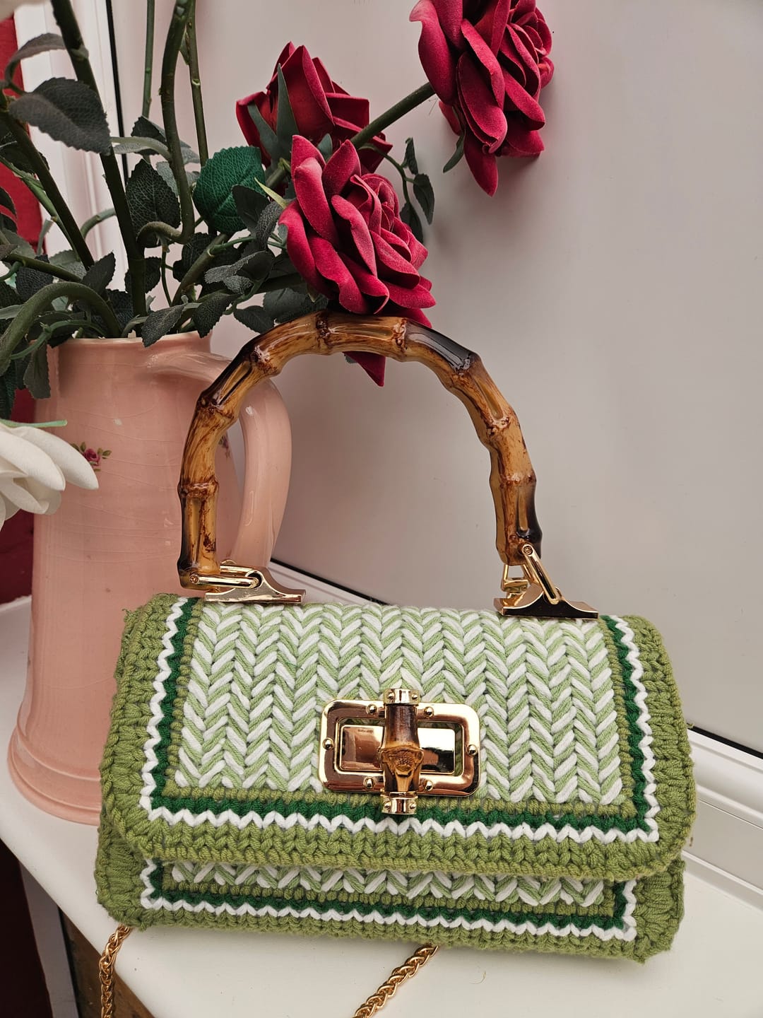 Customer photo review of CrochetPark™ Linden Whisper Clutch Cross Stitch DIY kit