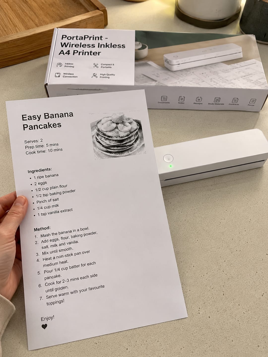 Customer photo review of PortaPrint - Wireless Inkless A4 Printer