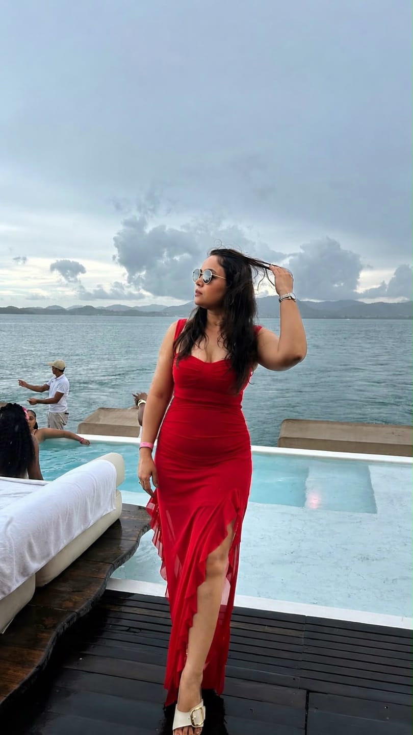 Customer photo review of Cougar Ruffled Bodycon Maxi Dress
