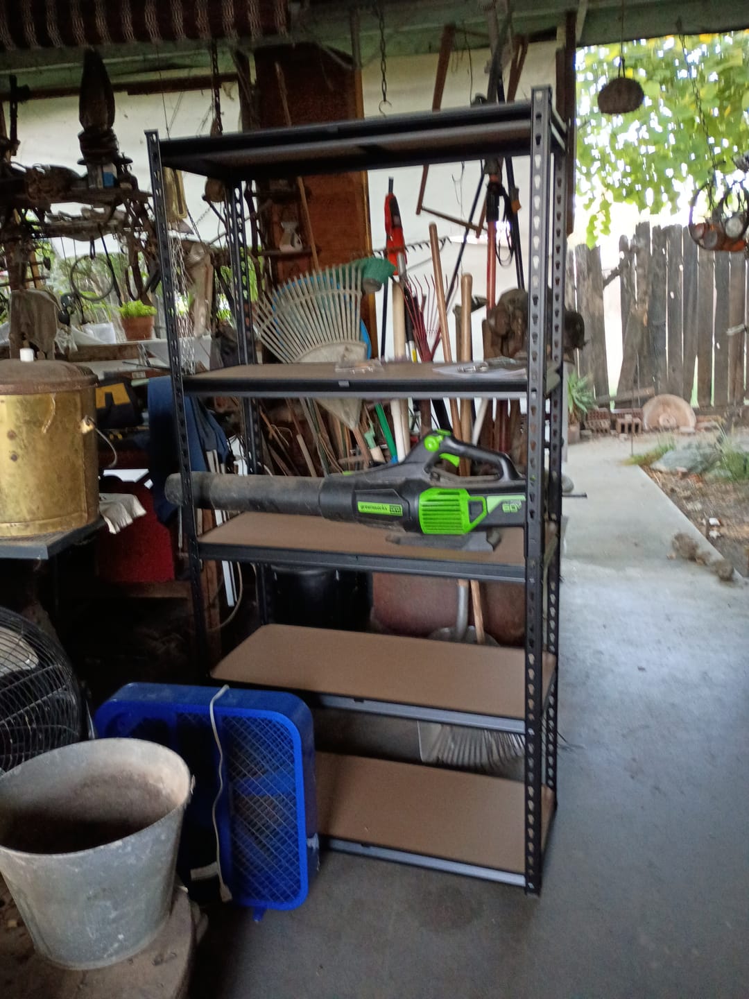 Customer photo review of REIBII 35.5“W Garage Storage Rack, 5-Shelf Adjustable Storage Shelves, 2020lbs Metal Shelving for Pantry Kichen Closet