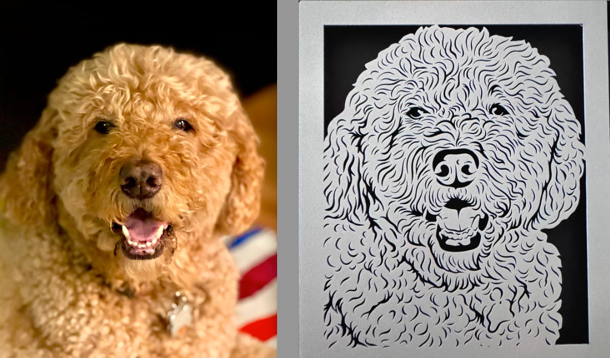 Customer photo review of Custom Metal Portrait