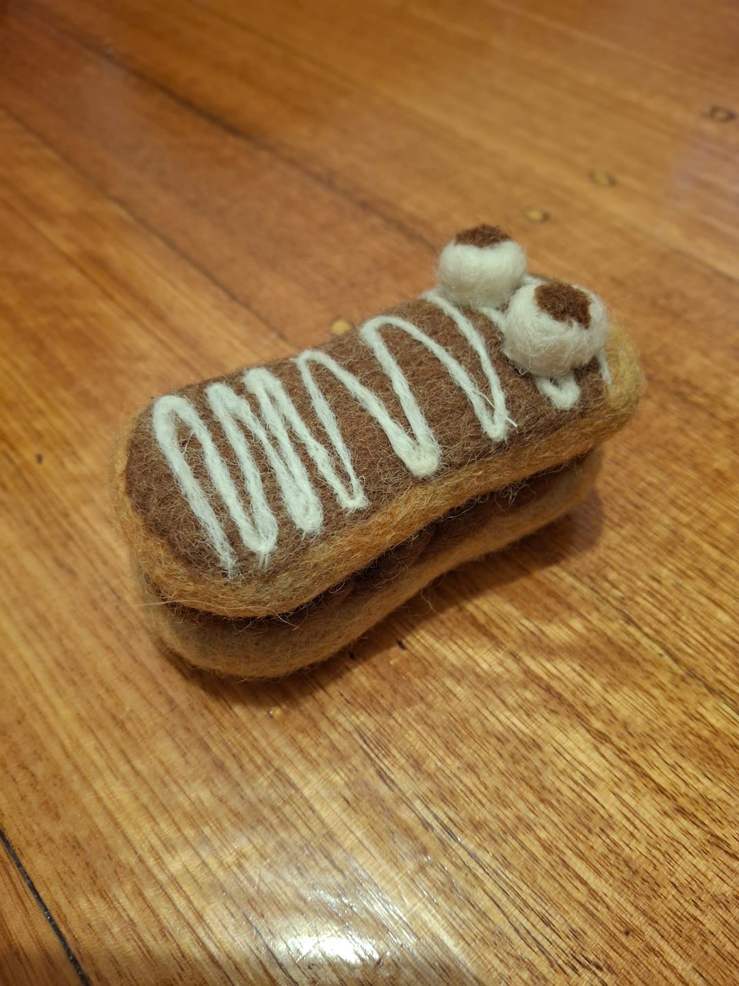 Customer photo review of Felt Mummy Chocolate Eclair for Halloween