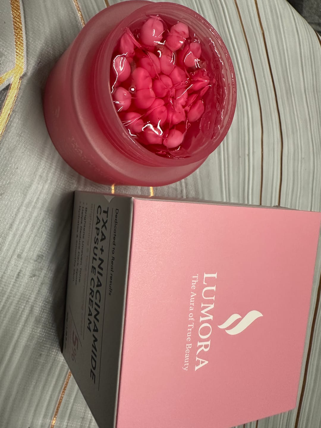Customer photo review of LUMORA TXA + Niacinamide Capsule Cream