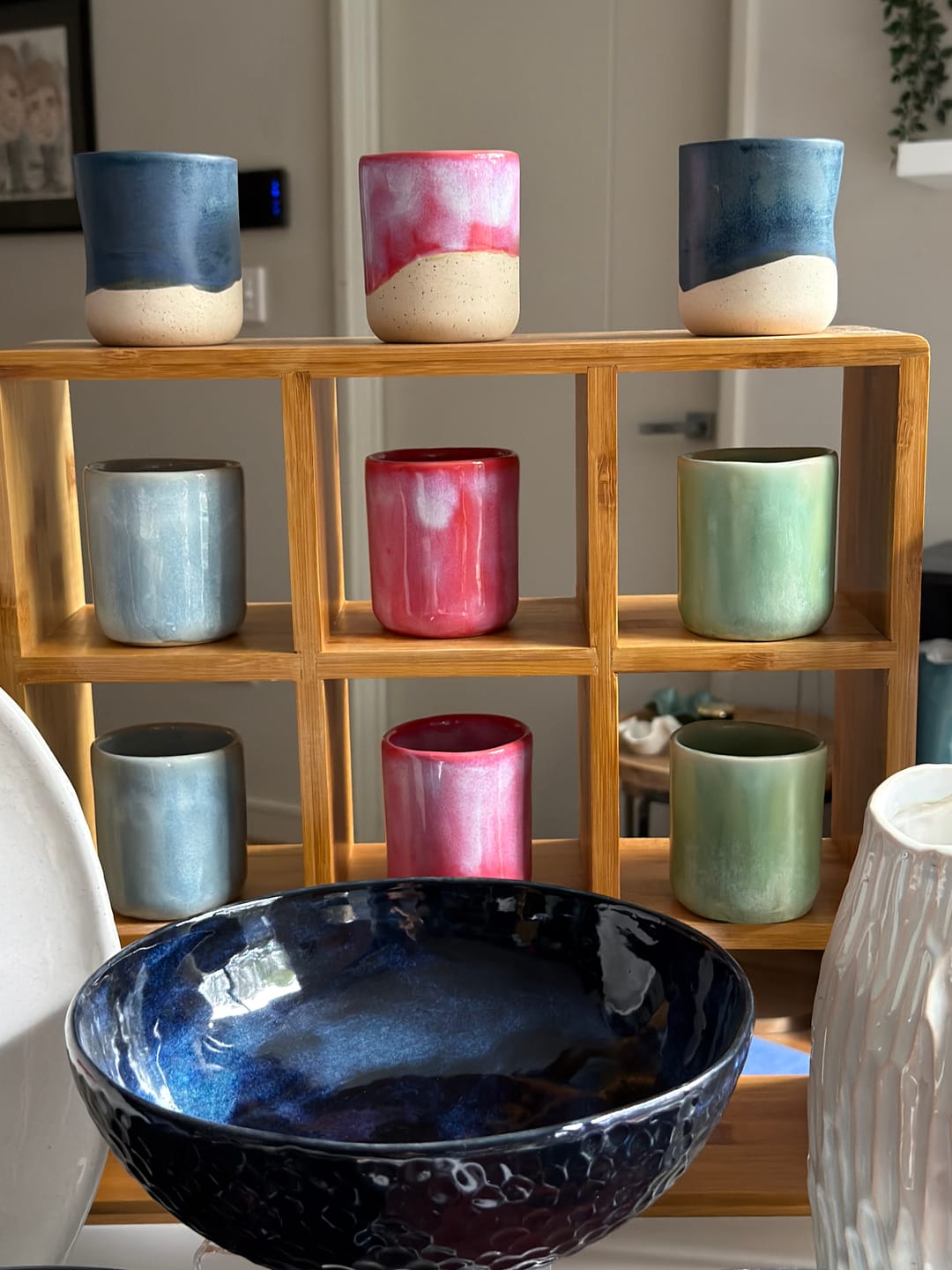 Customer photo review of Coffee Tea Mug Cup Display Shelf (9 Cube)