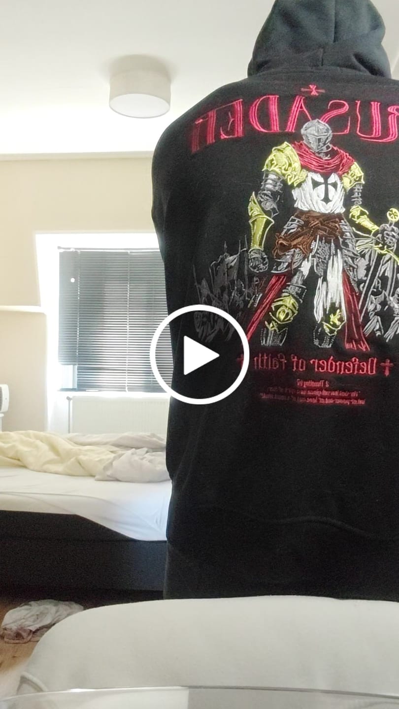 Customer video review of Soldier Embroidery Hoodie