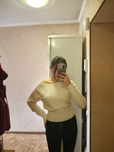 Customer photo review of CARNIVL™  Off-Shoulder Sweater