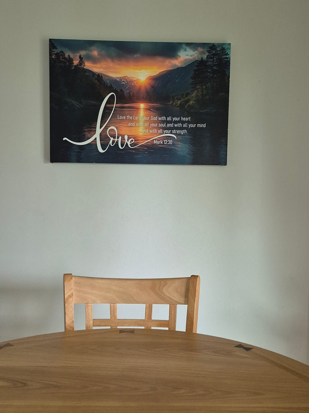 Customer photo review of Mark 12:30 Love The Lord Your God With All Your Heart Wall Art Canvas
