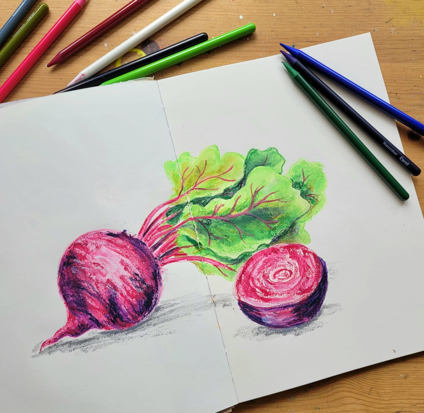 Customer photo review of Watercolour Pencils Woodless Karst Goods - 24 Pack
