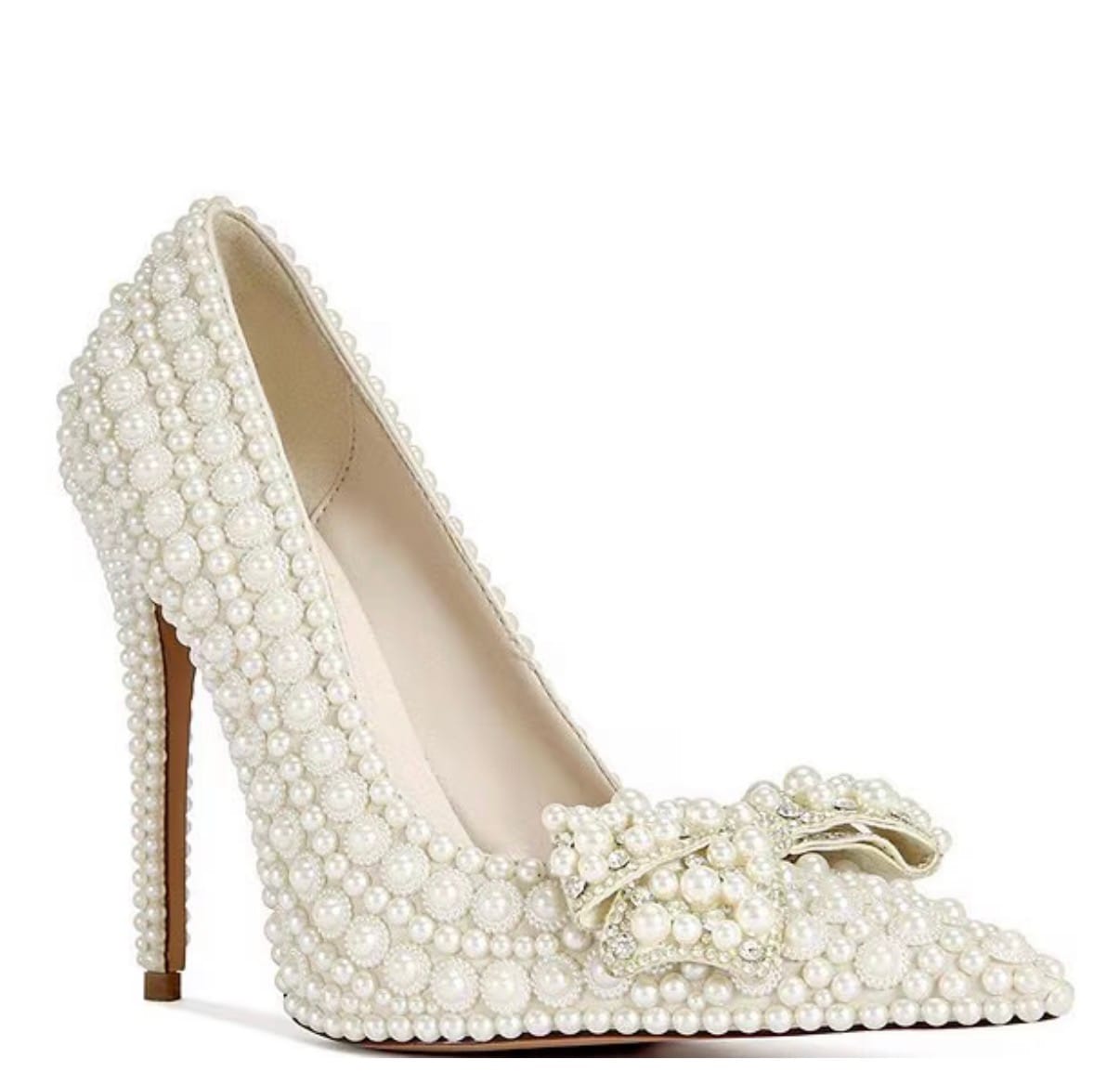 Customer photo review of NAAMAH-WHITE PEARL STILETTO PUMP