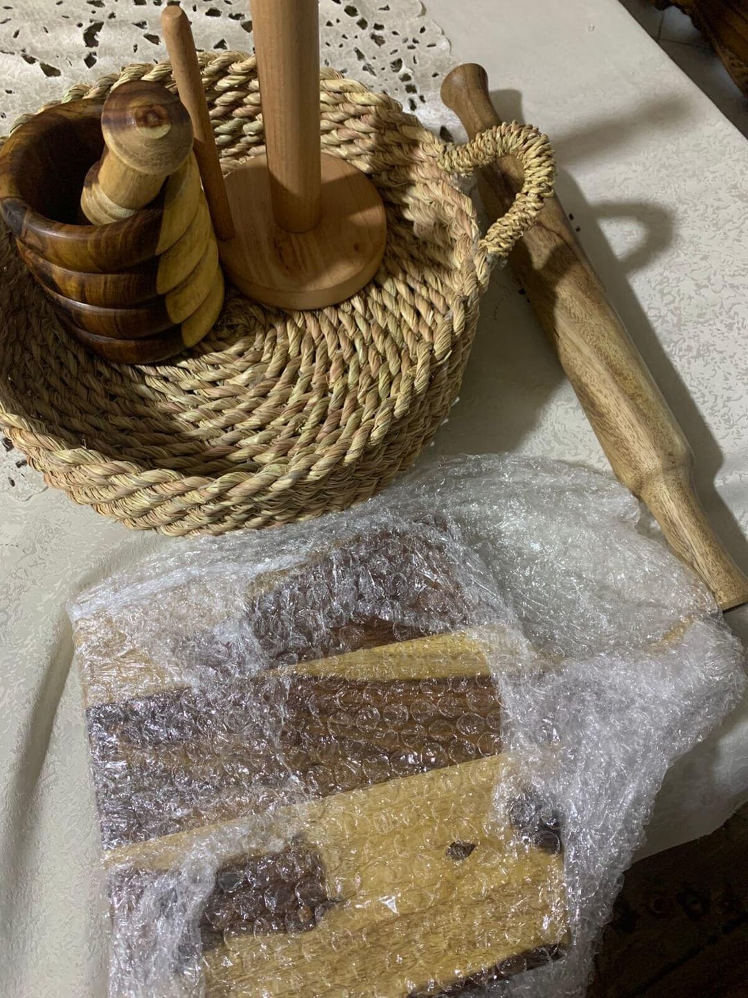 Customer photo review of Woven Storage Basket with Handles