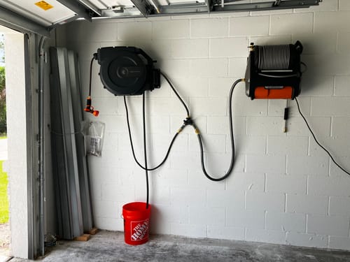 Customer photo review of Retractable Garden Hose Reel 65ft-155ft