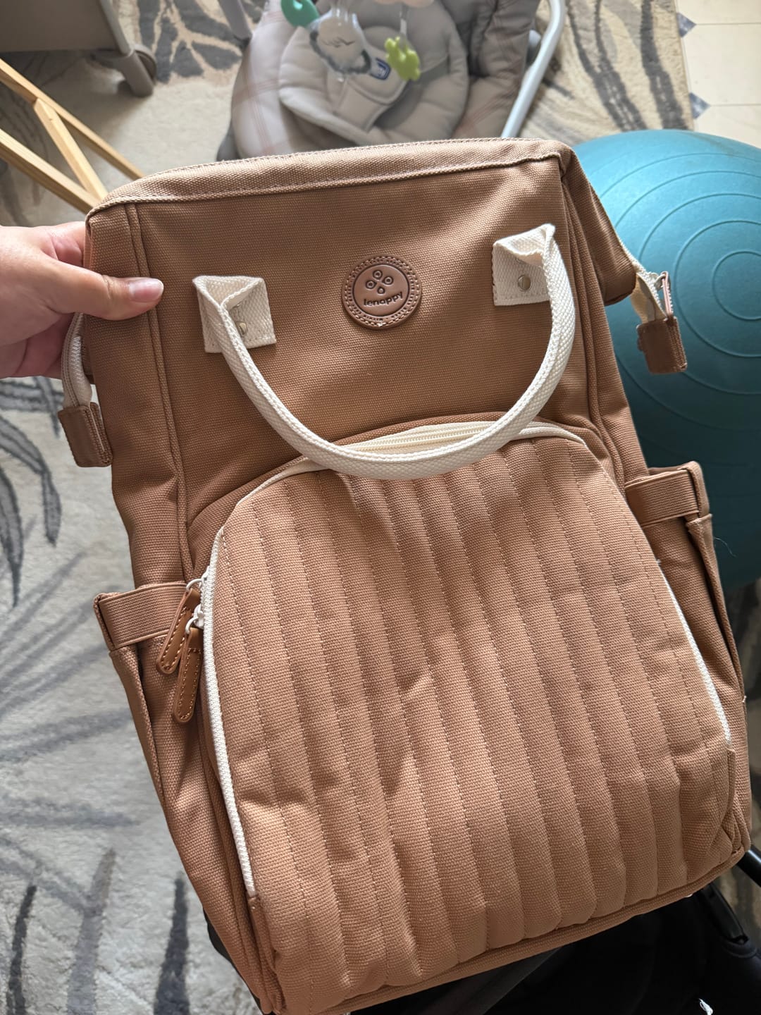 Customer photo review of Sac à dos à langer Richie - Cannelle