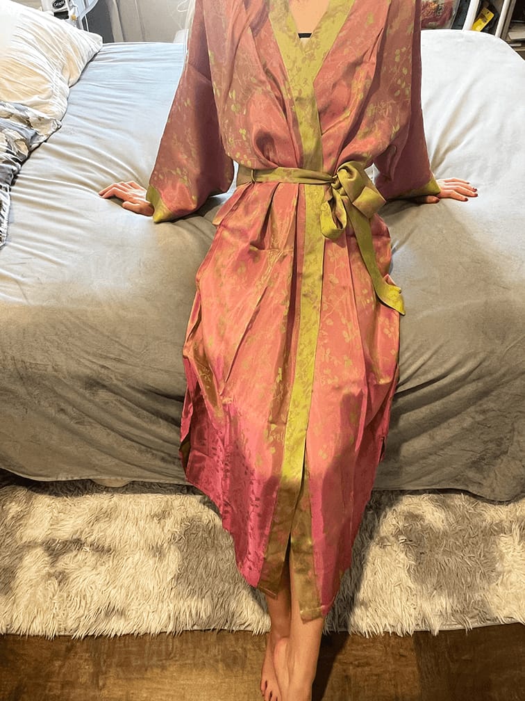 Customer photo review of Oriental Reversible Kimono Robe