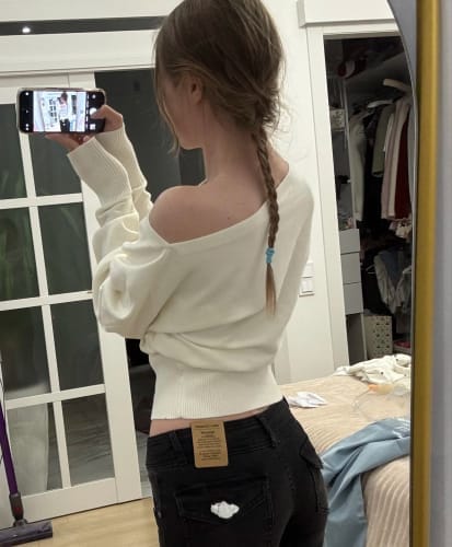 Customer photo review of CARNIVL™  Off-Shoulder Sweater