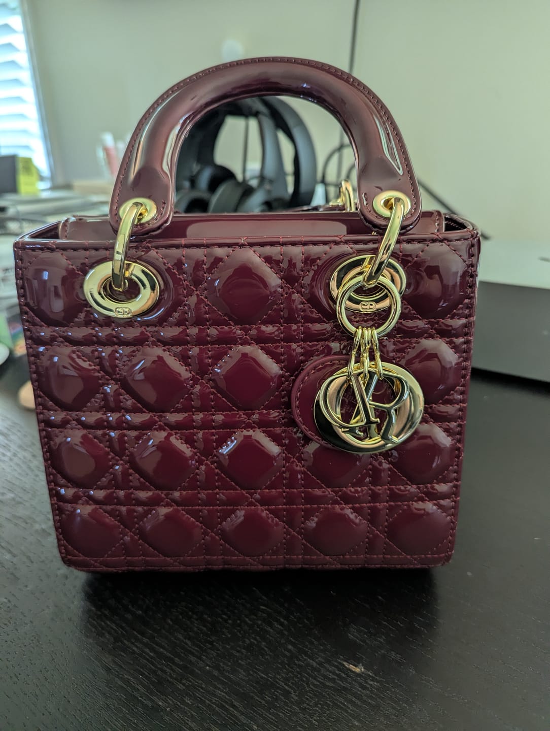 Customer photo review of Lady Dior Burgundy Leather Bag