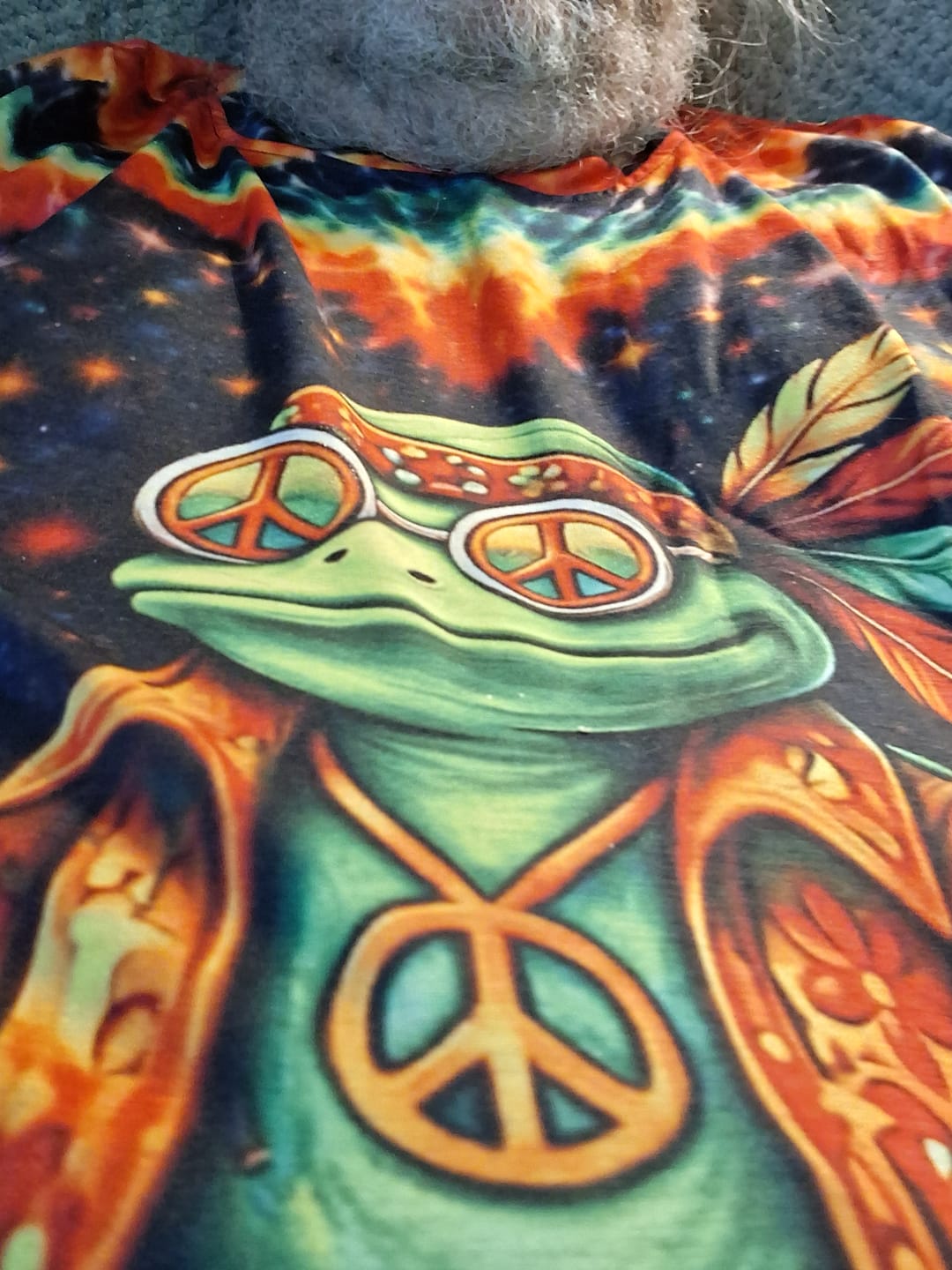 Customer photo review of JUST BREATHE FROG SWIRL ALL OVER PRINT - TM0204262