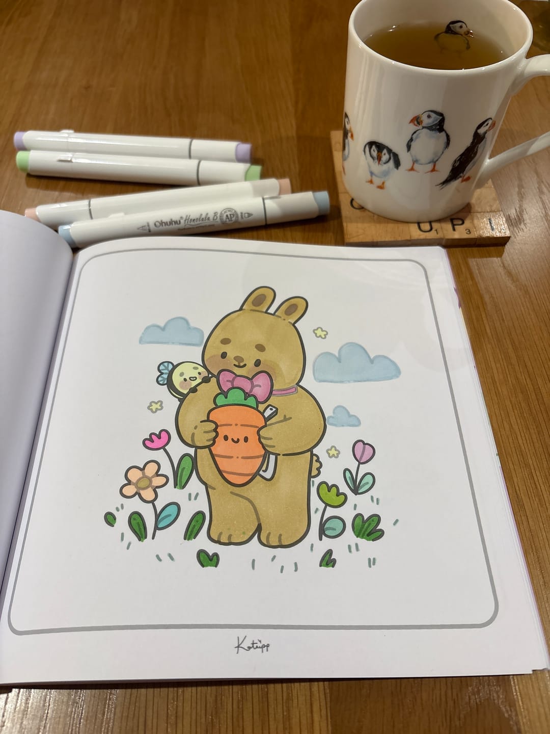 Customer photo review of PRE ORDER | Katnipp Soft Spring Comfort Colouring Book | Kawaii Spring Colouring Book Artist Edition