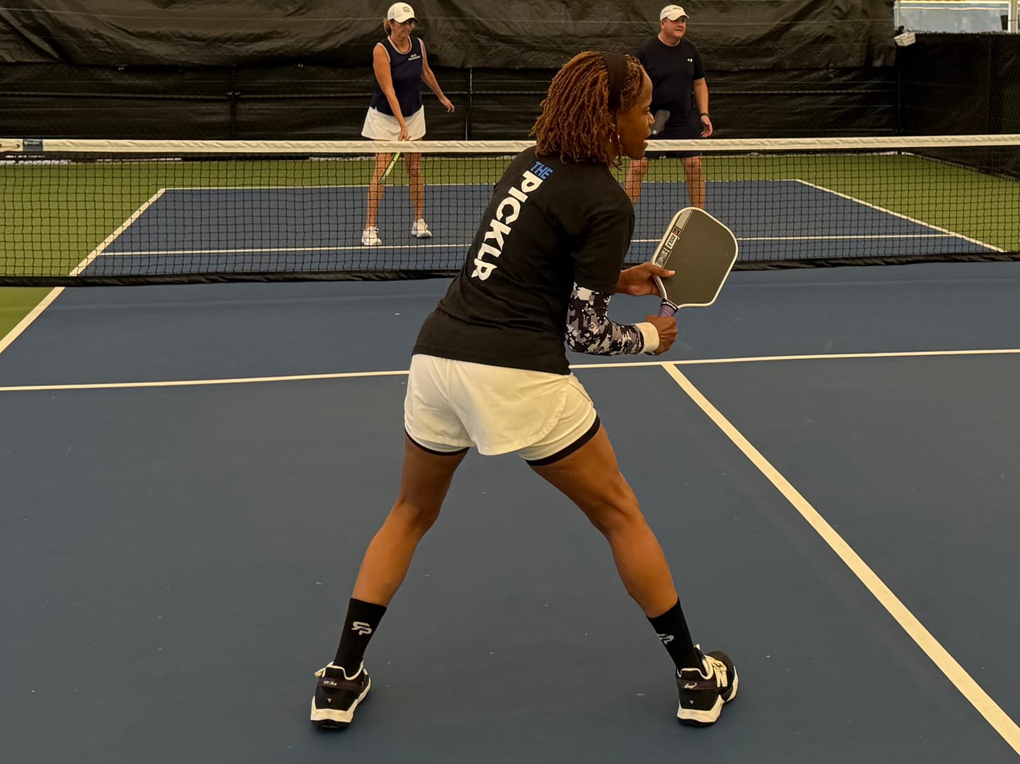 Customer photo review of 4 Pack - Anti-Slip Tennis Socks - (Black & White Combo)