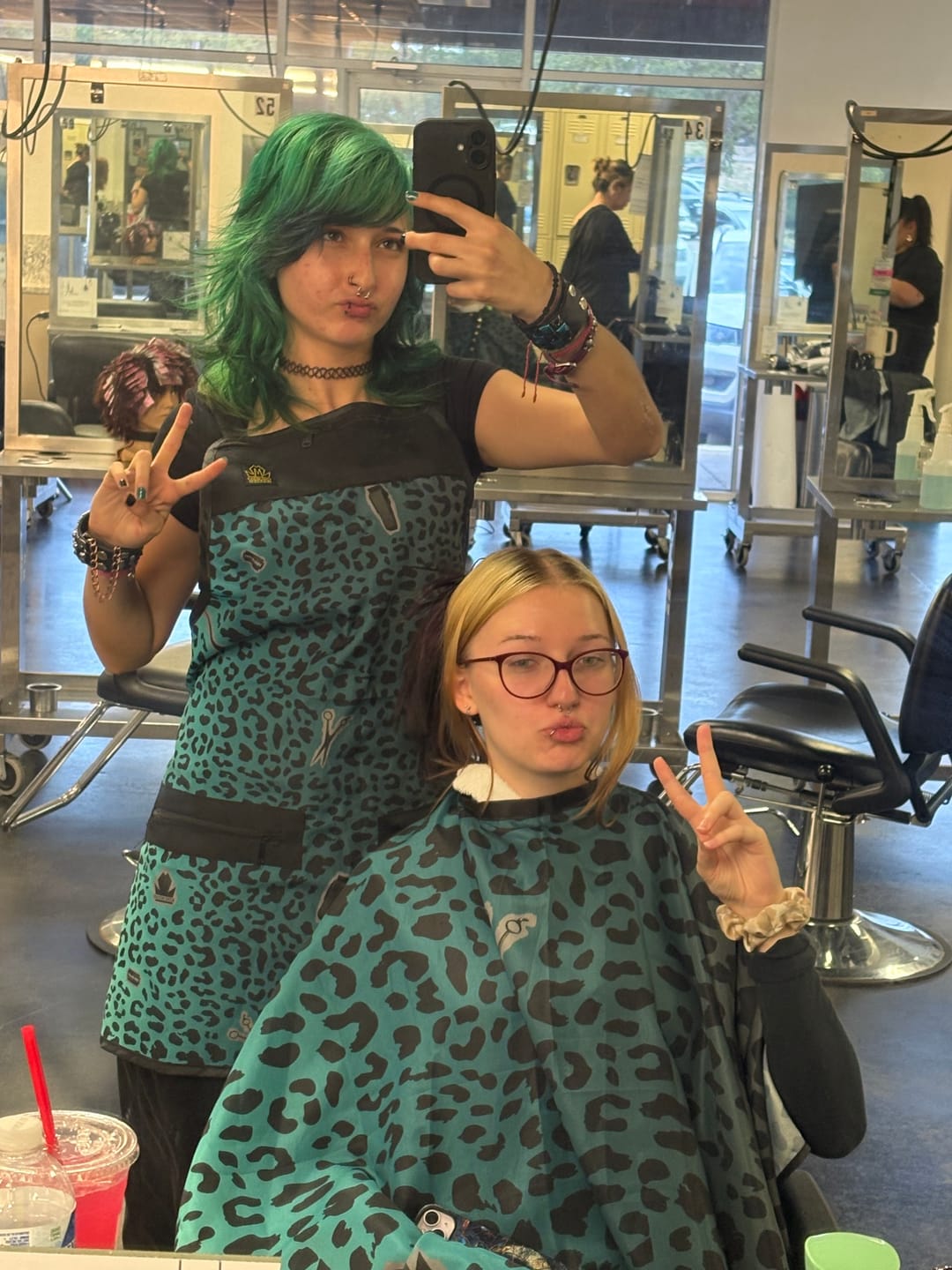 Customer photo review of Exotic Leopard - Barber Apron - Salon Apron