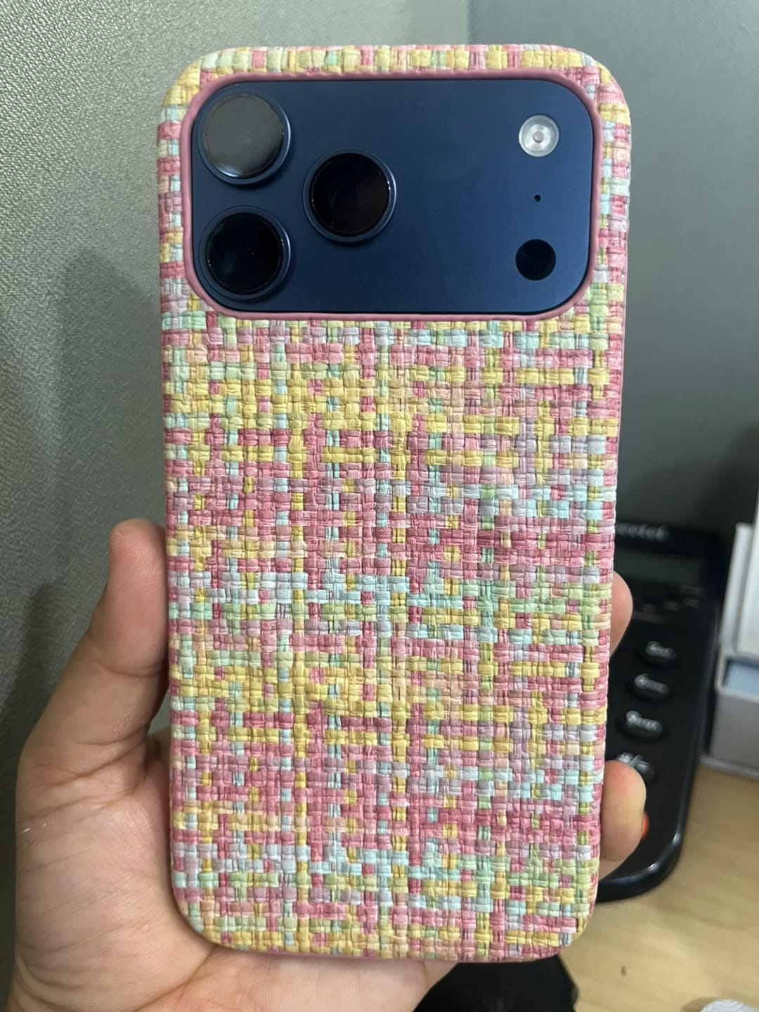 Customer photo review of iPhone Magsafe Woven Fabric Pre-Order Magnetic Case