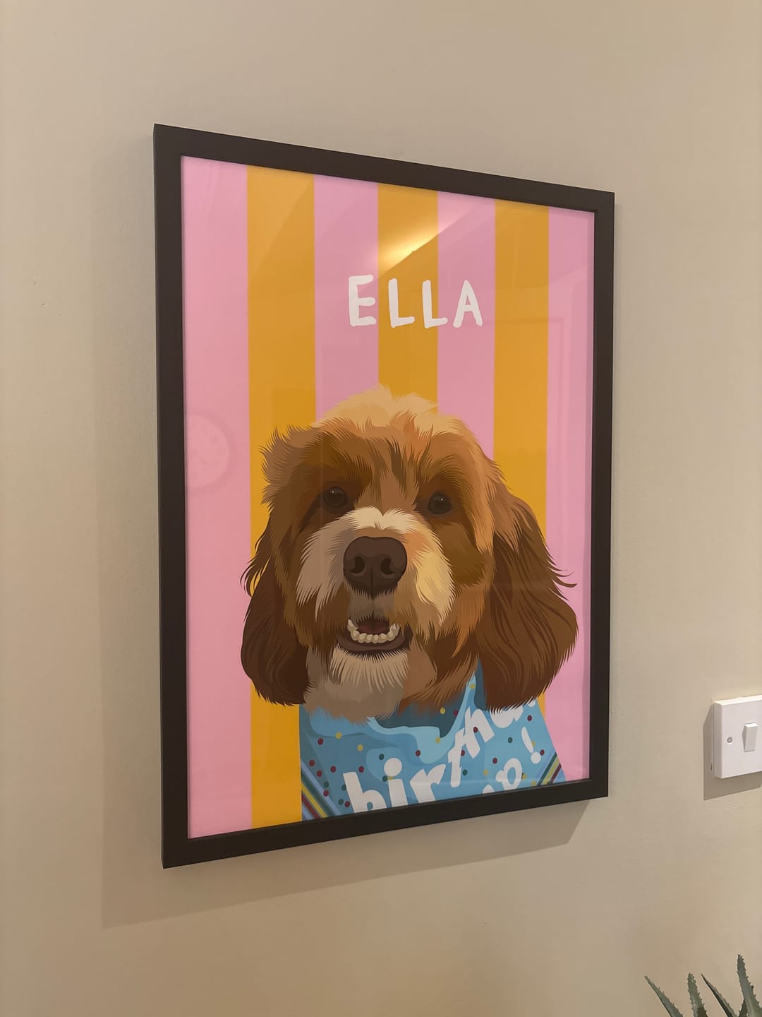 Customer photo review of Stripy | Custom Pet Portrait