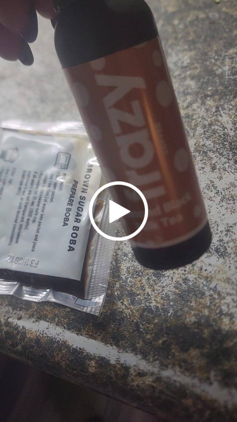 Customer video review of Almond Black Milk Tea (Boba)