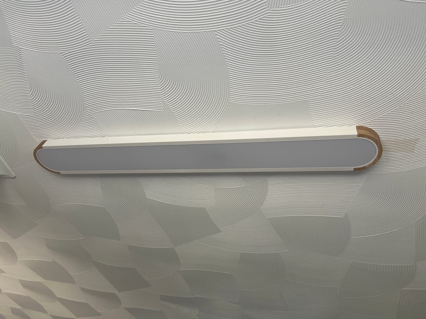 Customer photo review of Oval Led Flush Mount With Wood Accent
