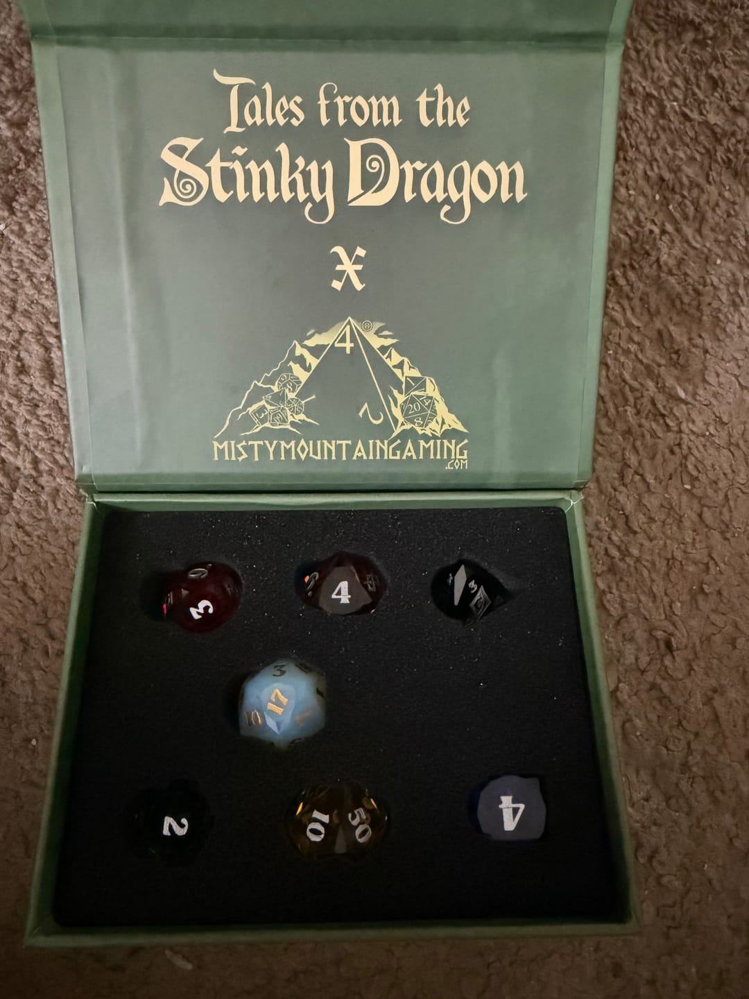 Customer photo review of PRE-ORDER | The Diagem Dice Set | Tales from the Stinky Dragon x Misty Mountain Gaming