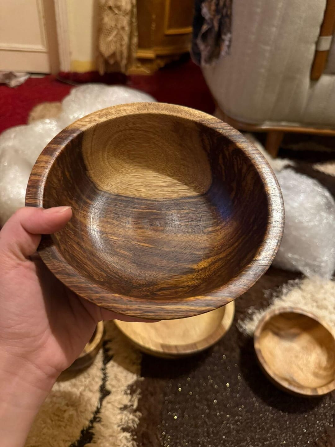 Customer photo review of Wooden Bowl Set – Set of 4