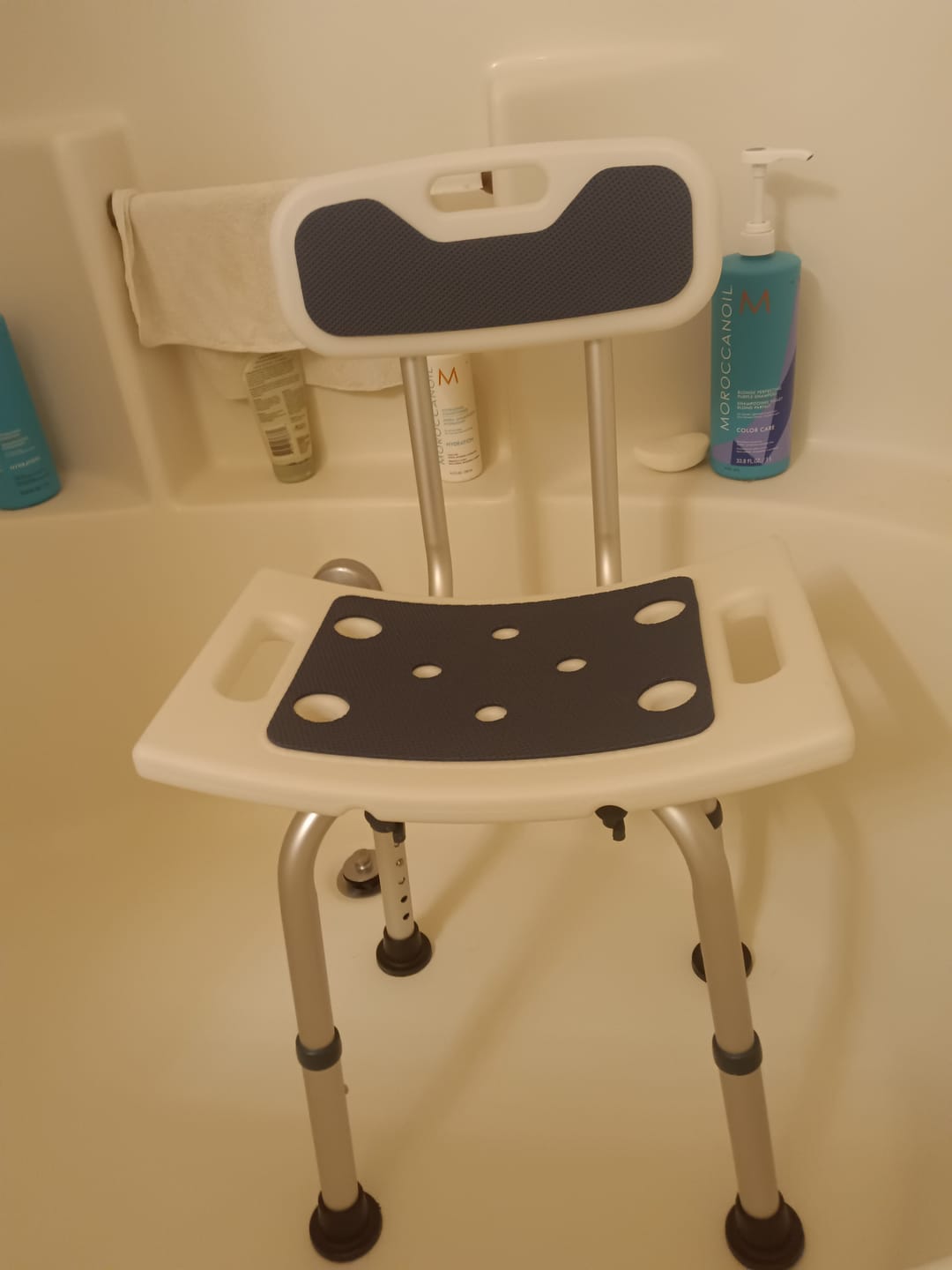 Customer photo review of Adjustable Shower Chair with Backrest