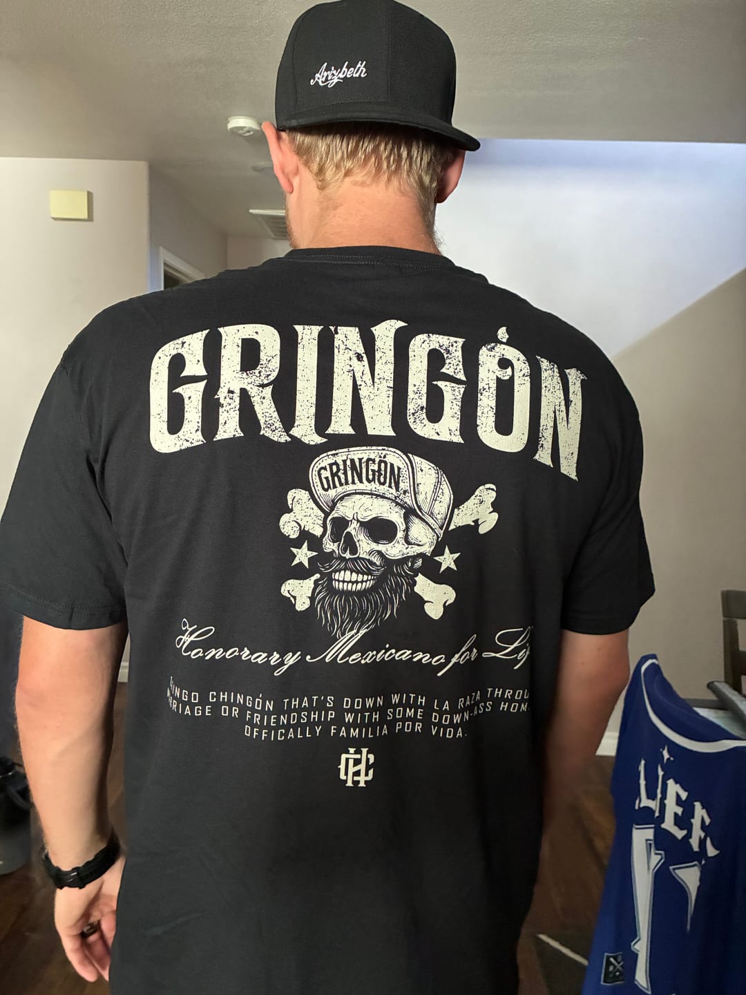 Customer photo review of Gringón - Honorary Mexicano Por Vida Tee ( Front Pocket & Back Print )
