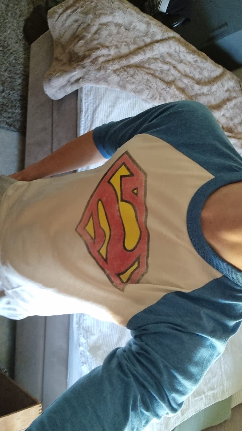 Customer photo review of 8072 - Superman 3/4 Raglan Shirts