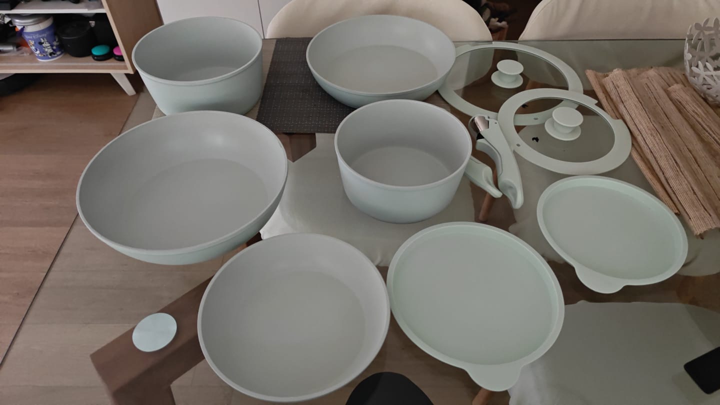 Customer photo review of Batería de Cocina 11 Piezas Aluminio Snap-On Mint
