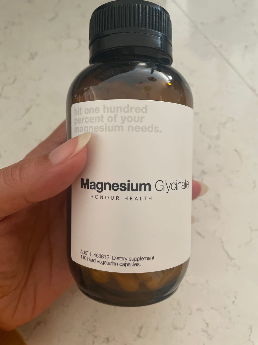 Customer photo review of Magnesium Glycinate (Pure & Unbuffered) - 110 Capsules