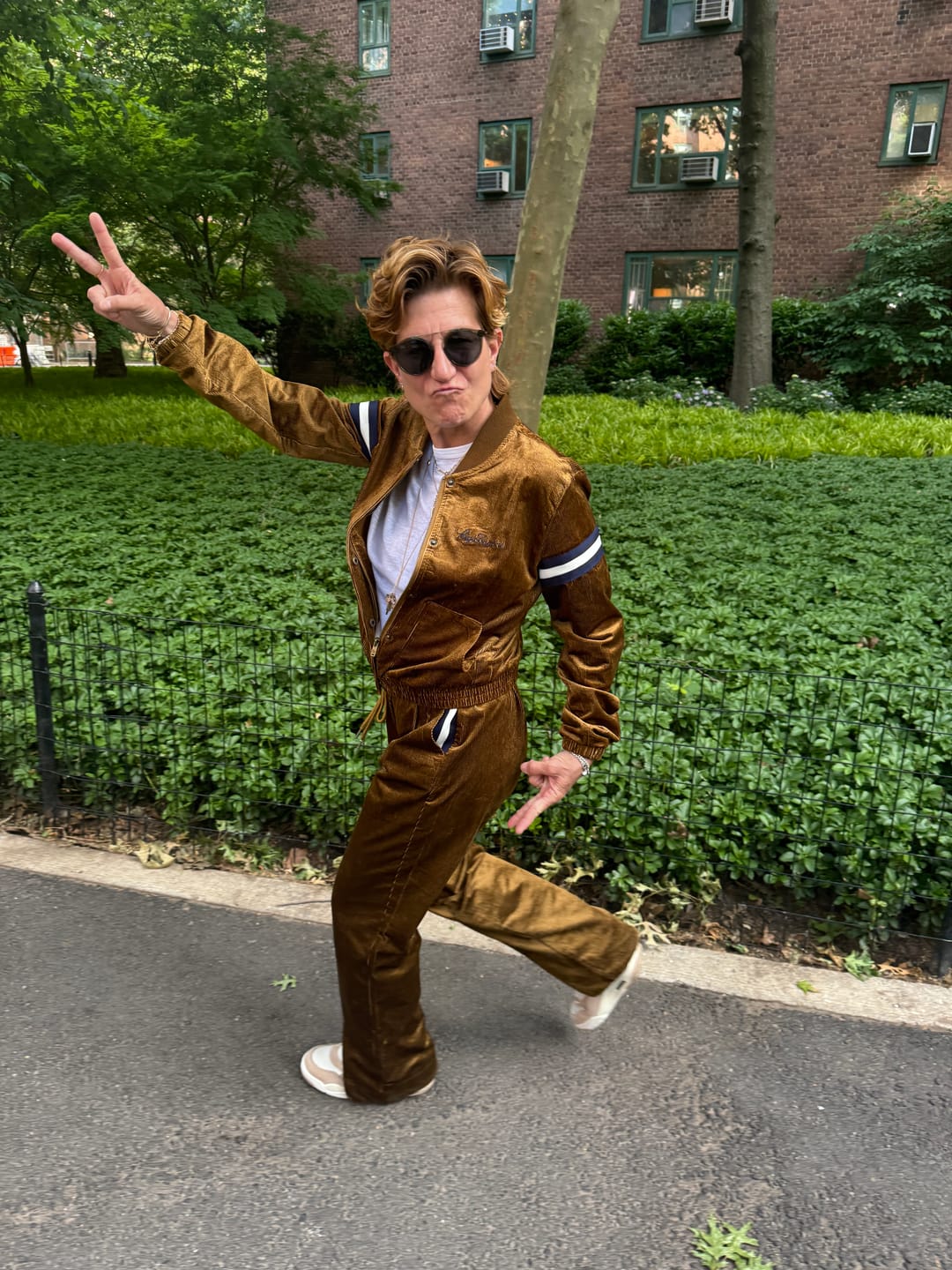 Customer photo review of Women's Cordurato Track Pant- Bronze Brown